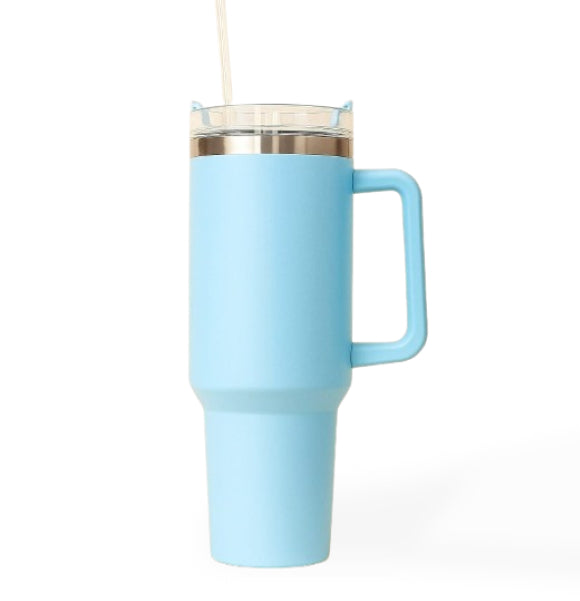 40 oz Tumbler With Handle and Straw Lid,Double Wall Vacuum Sealed Stainless Steel Insulated Tumblers,Travel Mug for Hot and Cold Beverages,Thermos Travel Coffee Mug (Multi Colour)