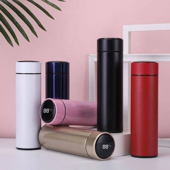Smart Temperature Display Stainless Steel Vacuum Insulated Water Bottle – 500ml Flask with LED Touch Screen for Hot & Cold Beverages