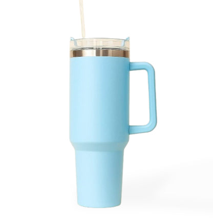 40 oz Tumbler With Handle and Straw Lid,Double Wall Vacuum Sealed Stainless Steel Insulated Tumblers,Travel Mug for Hot and Cold Beverages,Thermos Travel Coffee Mug (Multi Colour)