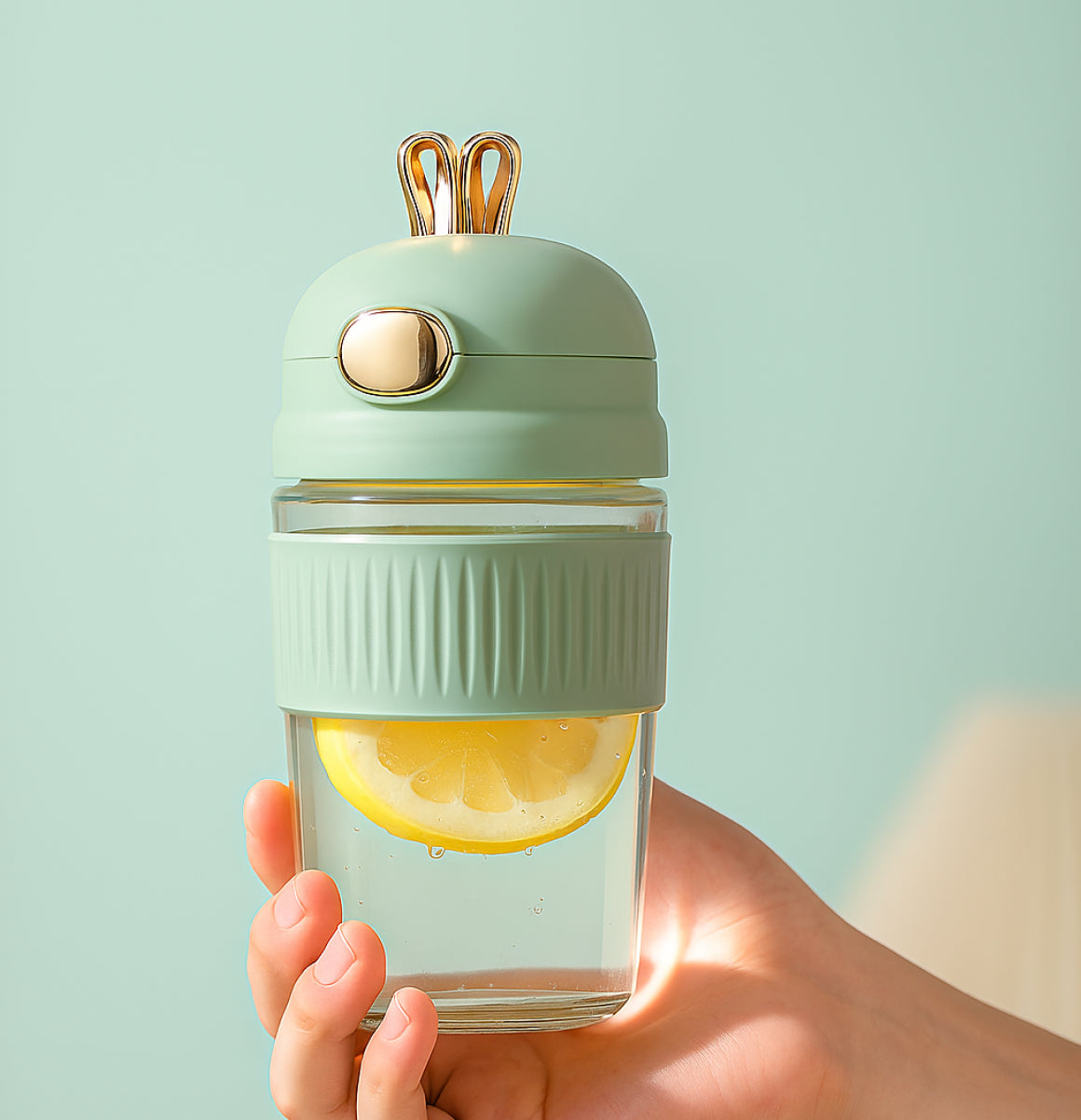 Premium 350 ml Reusable Glass Sipper Bottle with Straw & Lid, Anti-Slip Grip, Eco-Friendly Water Tumbler for Juice, Milk & Smoothies