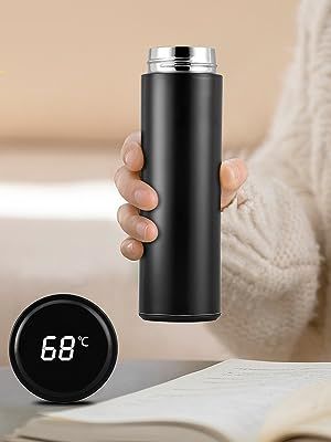 Smart Temperature Display Stainless Steel Vacuum Insulated Water Bottle – 500ml Flask with LED Touch Screen for Hot & Cold Beverages