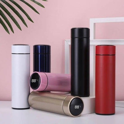 Smart Temperature Display Stainless Steel Vacuum Insulated Water Bottle – 500ml Flask with LED Touch Screen for Hot & Cold Beverages