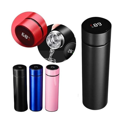 Smart Temperature Display Stainless Steel Vacuum Insulated Water Bottle – 500ml Flask with LED Touch Screen for Hot & Cold Beverages