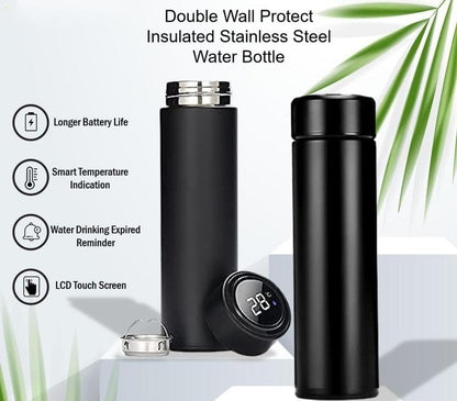 Smart Temperature Display Stainless Steel Vacuum Insulated Water Bottle – 500ml Flask with LED Touch Screen for Hot & Cold Beverages